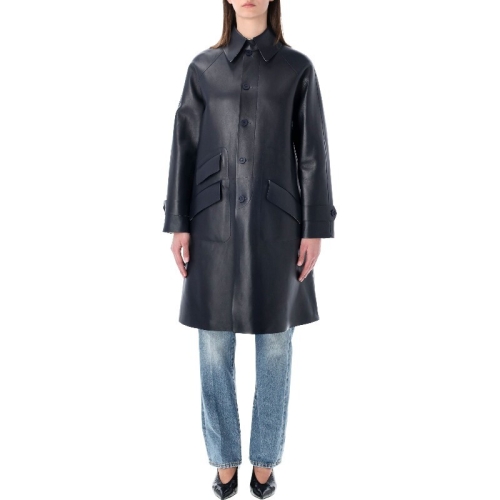 폴로랄프로렌 버튼 클로저 칼라 가죽 트렌치 코트 290P10040 001