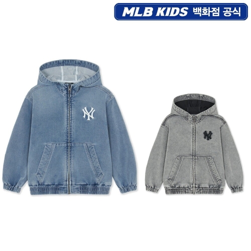 MLB키즈 베이직 져지데님 후드 집업 자켓 (7AHDB0461)