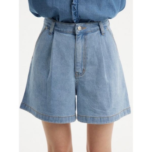 에센셜 언노운플라넷 원턱 데님 쇼츠 블루 1910856