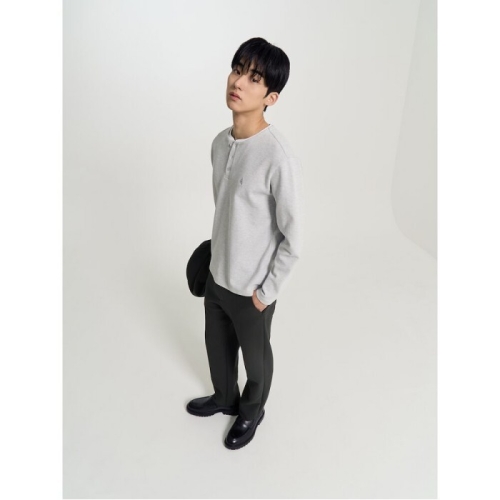 빈폴 멘 헨리넥 긴소매 티셔츠 라이트 그레이 BC6241C562