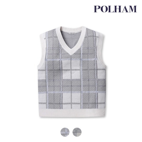 폴햄 남성 패턴 니트 베스트_PHD4ES1020
