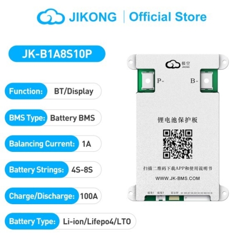 스마트  JIKONG JKBMS 4S 5S 6S 7S 8S 20S 12V 활성 40A 100A Lifepo4 리튬 이온 Lto 배터..