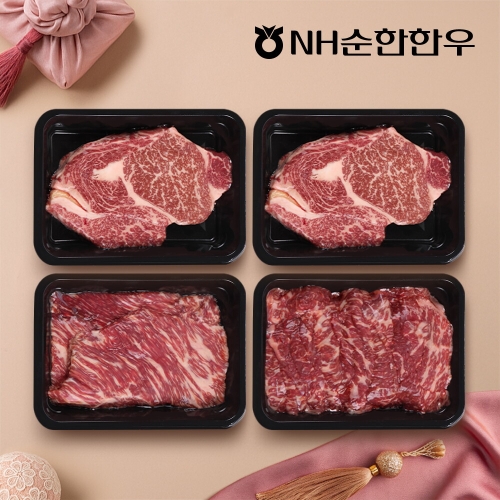 NH순한한우  1++등급 한우 구이정육 혼합선물세트 4호 1.2kg