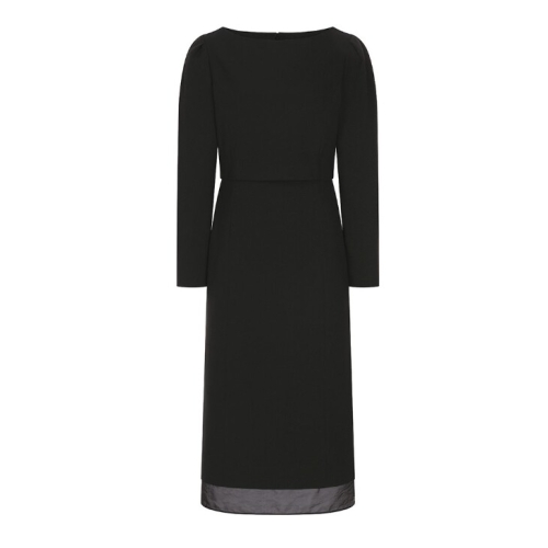 올리브데올리브 OW6SO162 오간자 배색 롱슬리브 슬림 원피스