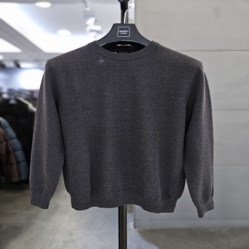 바쏘 남자 봄 여름 차콜그레이 와플 라운드 니트 WSAZA1WR08A