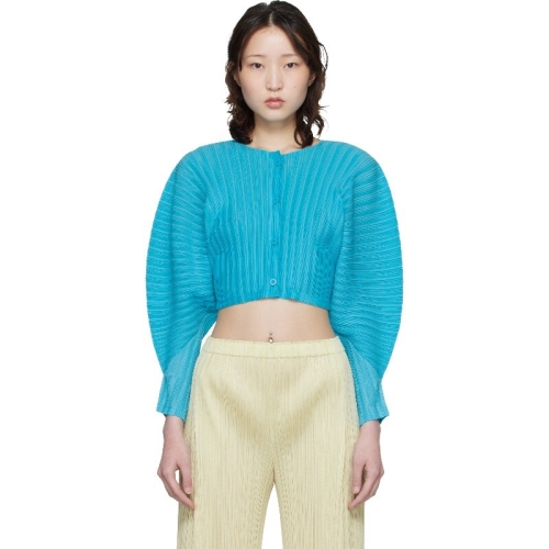 이세이미야케 가디건 블루 골지 플리츠 재뉴어리 가디건 261941F095015