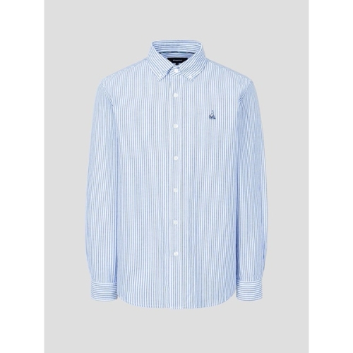 빈폴 남녀공용 옥스퍼드 스트라이프 셔츠 스카이 블루_BC6164E01Q