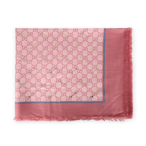 구찌 여성 GG 프린팅 홀스빗 실크 숄 머플러 662577 3GA40 5969