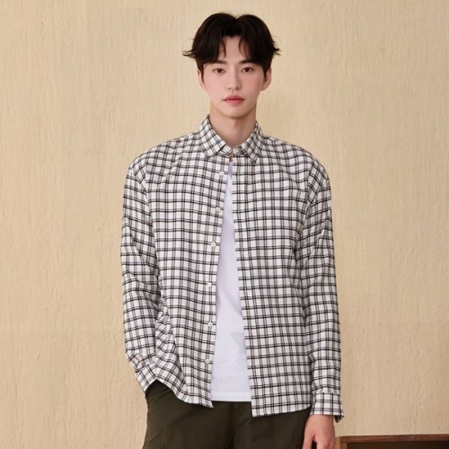 체이스컬트 남성 플란넬 버튼 체크 셔츠EFRK5423C