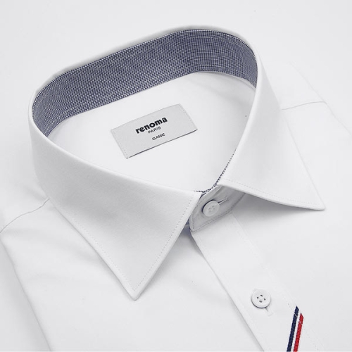 레노마 일반핏 RQSSG0-011NYWH 구김적고 단정한 스판 트윌 솔리드 오염방지 카라배색