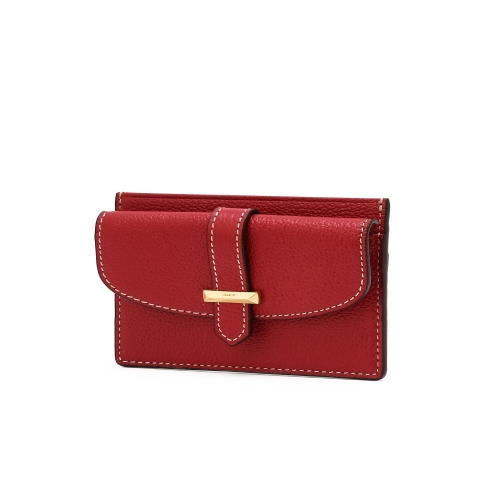 헤지스 여성 레드 바장식 소가죽 카드지갑 슬롯 HIHO6E276R2