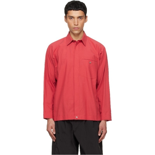 옴므 Homme Plisse Issey Miyake 남성 레드 스트림라인 셔츠 261729M192022