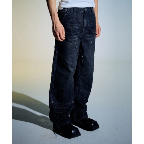 슬로우애시드 SLOW ACID 다트 카펜터 데님 팬츠 블랙 S24FDP01BK 147539