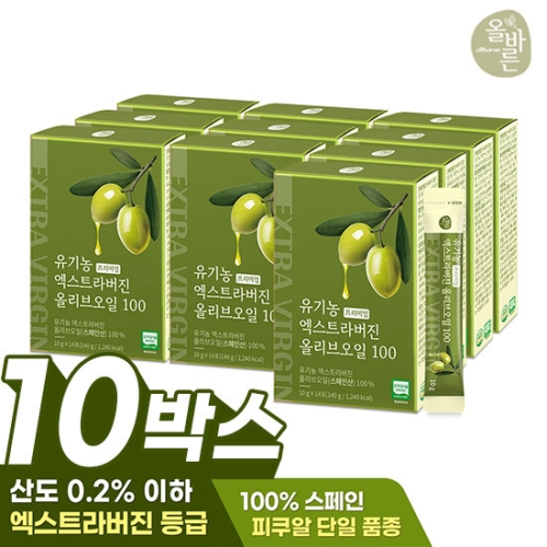 에프디팜 올바른 유기농 프리미엄 엑스트라버진 올리브오일 100 140g(10gx14포)