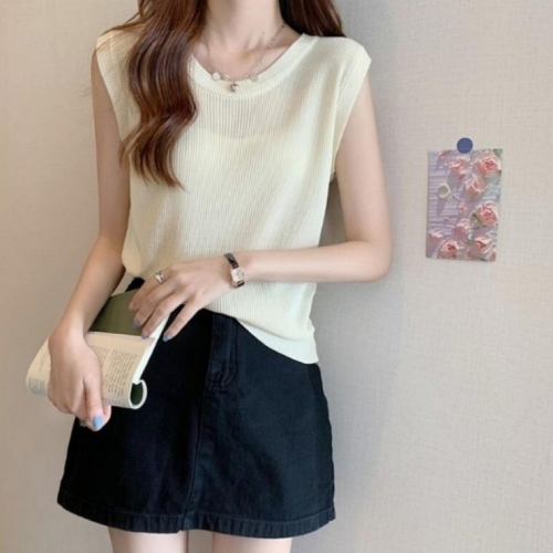 모던 buyus 실루엣 골지 라운드 나시 SWC-1005618 굿딜 브이숍 illo001