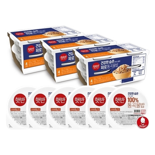 CJ제일제당  햇반 파로 통곡물밥 190g 12개 + 통곡물밥 130g 6개