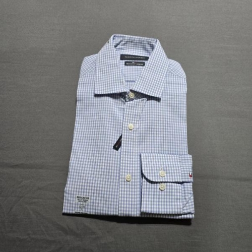 타미힐피거 14525489 남성 드레스 셔츠 레귤러핏 트윌 블루 C랭크 14.5 32 /33 스몰