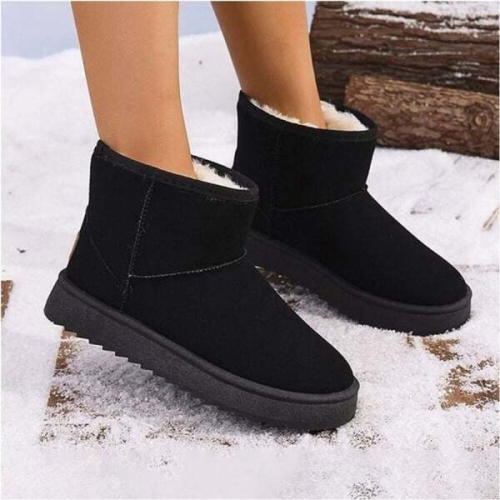 오너클랜 여자 통굽 숏 안감 스웨이드 기모 털부츠 앵클부츠 WFLDJ1V_2