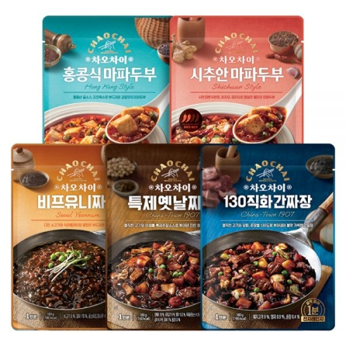 샘표식품 샘표 차오차이 짜장 마파두부 체험팩 5종 세트 900g