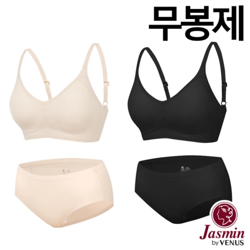 자스민 by 쿨터치 젤리퓨징 패드고정 심리스 누디 브라팬티2종 JBA034_035 S/M/L