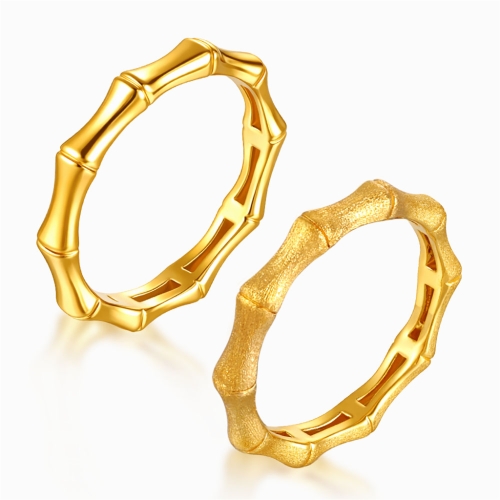 한국금다이아몬드  유광 / 무광 순금 대나무 반지 3.75g