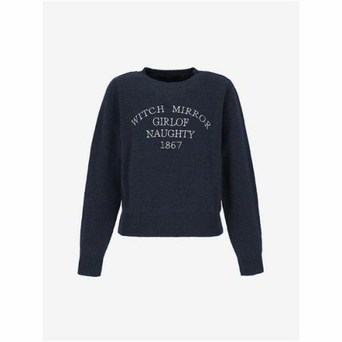 스위트숲 의류 / 레터링 크롭 라운드 니트 OZBLKT2