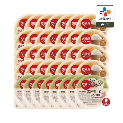 CJ제일제당  햇반 윤기가득 쌀밥 210g 28개 + 찰잡곡밥 210g 8개