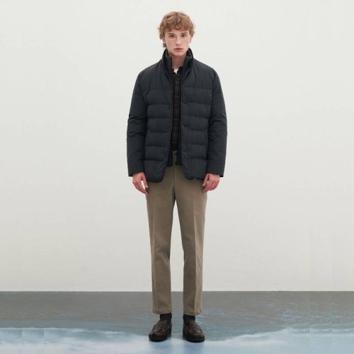 인디안 중년 남성 가로 퀼팅 다운 사파리 MUOKA4W950654GL