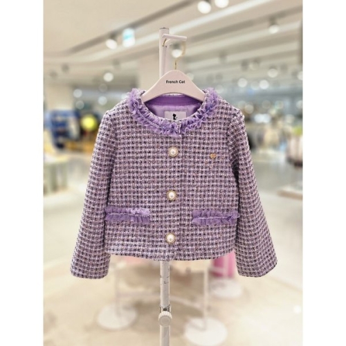 프렌치캣 봄신상 보라 트위드 JK Q61DBK060