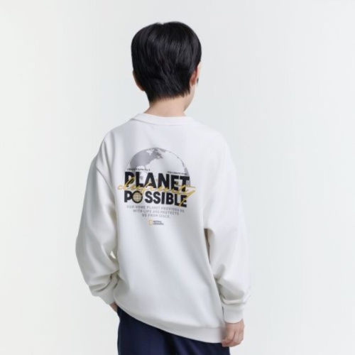 내셔널지오그래픽키즈 남녀공용 맨투맨 화이트 백그래픽 DG21HQJ