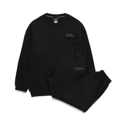 내셔널지오그래픽키즈 남녀공용 팬츠 기모 카본블랙 맨투맨 SET 8OJD68L