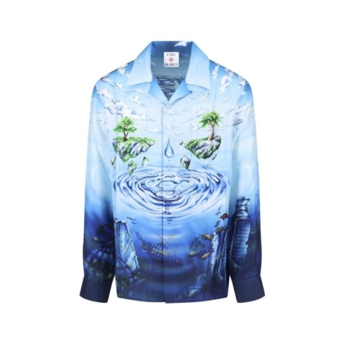 카사블랑카 긴팔 셔츠 M SP26 SH 006 01LOST ATLANTIS Blue