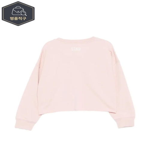 골든구스 스타 걸 크루넥 크롭 맨투맨 RAW 컷 헴 블렌드 코튼 후리스 B0041930836