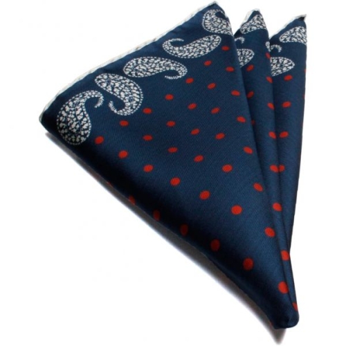 프랑코 바시 80711 포켓 스퀘어 딜러 네이비 도트 패턴 2868862