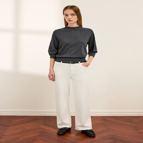 쉬즈미스 여성 울 혼방 반하이넥 7부 니트 SSKPOQ11010