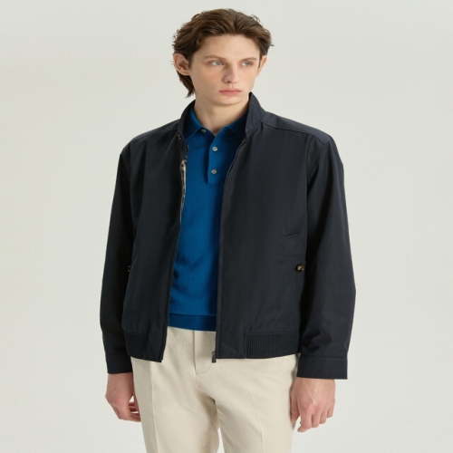 닥스 남성 다크네이비 폴리코튼 하우스체크 헤링턴 점퍼 DMJU6A034N3