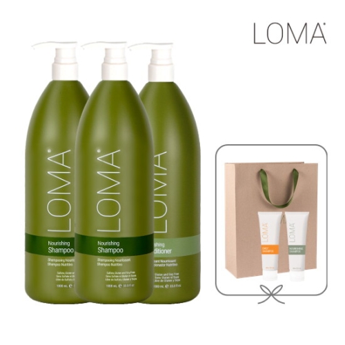 LOMA 너리싱 샴푸 1000ml 2개+너리싱 컨디셔너 1000ml 3종세트