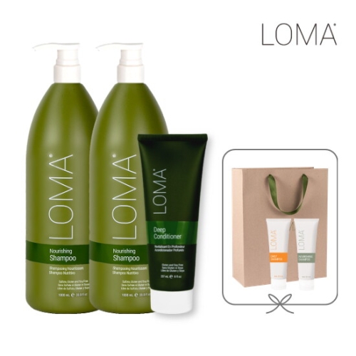 LOMA 너리싱 샴푸 1000ml 2개+딥 컨디셔너 237ml 3종세트