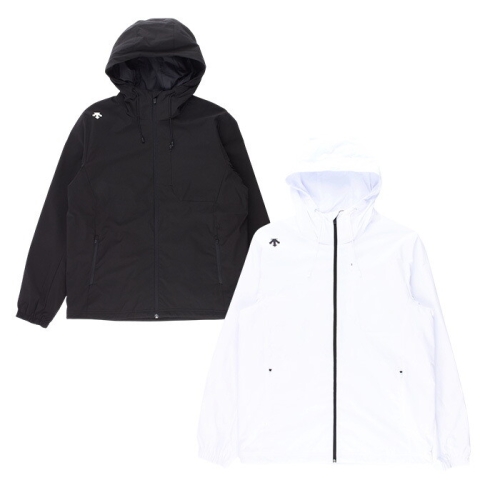 데상트 액티브 베이직 안감 후드 바람막이 자켓 SQ123XJK11 WHT