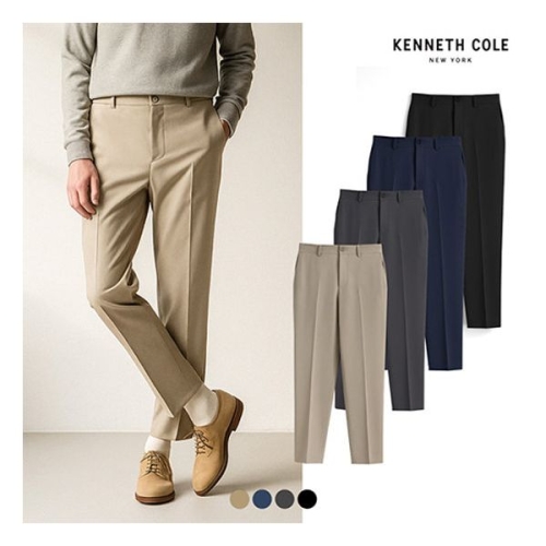 케네스콜 남 폴리 사이드밴딩 테이퍼드 슬랙스 EKTSCNZ110P 156312