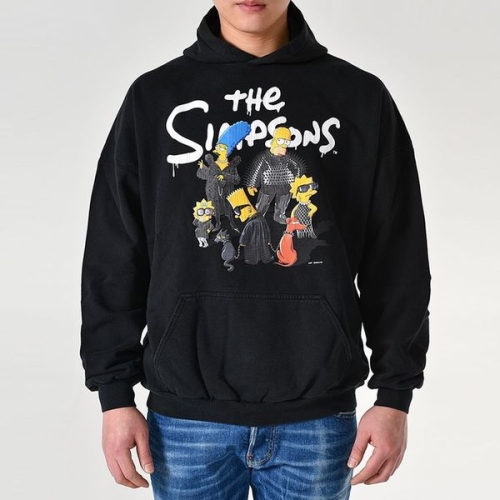 심슨 와이드핏 블랙 후드티셔츠 132953205