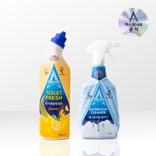 아스토니쉬 배스룸 클리너 750ml + 변기세정제 레몬 750ml