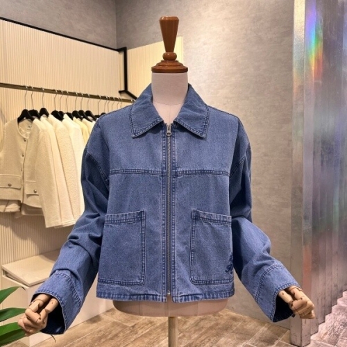 Ab.f.z AOA5HJ33G_크롭 백 레터링 집업 데님 자켓