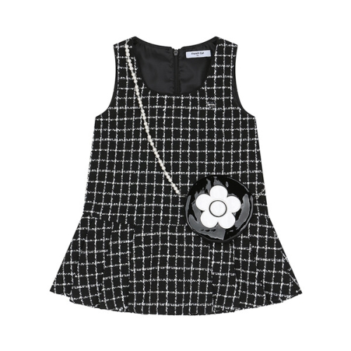 프렌치캣 8 블랙 트위드 점프 스커트 Q61DAO060B1