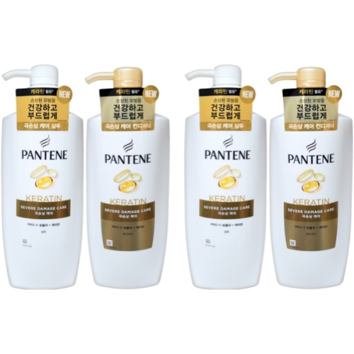 팬틴 극손상케어 샴푸 750ml 2개+컨디셔너 750ml 2개 4종세트
