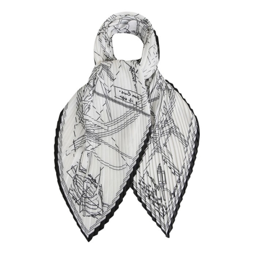 베스띠벨리 프린팅 플리츠 스카프 BIAFB2008 FRE BKP 블랙프린트