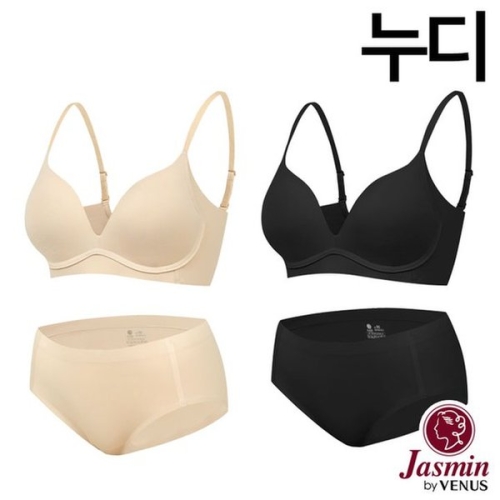 자스민 by 소프트 일체형몰드 프리컷 윙 노와이어 누디 브라팬티2종JBA03375A-85B