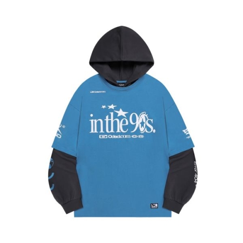 오드스튜디오 인 더 나인티스 후드 레이어드 롱 슬리브 빈티지 블루 / 차콜 1939363