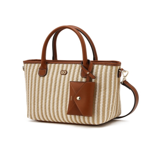 헤지스 액세서리 여성 WIBA5E931I2 베이지 이니셜로고 라피아 토트백