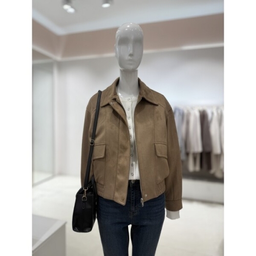 스위트숲 스웨이드 크롭 짚업자켓 SC2LE80B